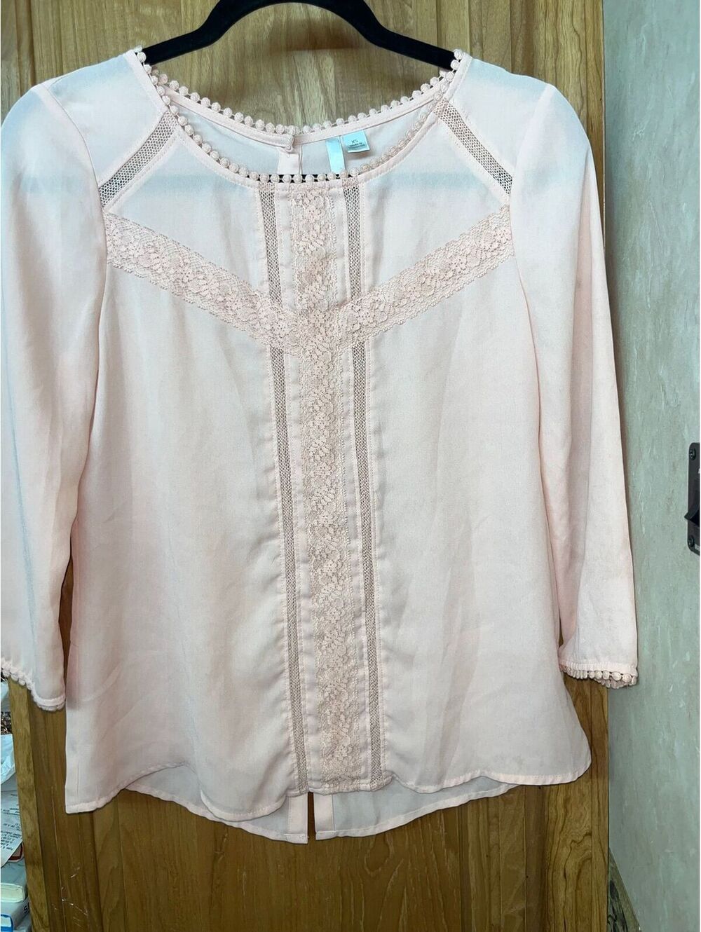 Lauren Conrad Women’s Chiffon Lace Detail Blouse Top Size XS